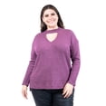 thumbnail image 1 of Sueter de cuello con abertura Roman Fashion /Talla Extras, 0383 (Morado) violeta 36, 1 of 6