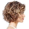 thumbnail image 3 of Wewean Women's Wigs,1PC Hair Wavy Bob Wigs Mixed Brown Color Short Wavy Curly Wig Synthetic Natural Looking Wig Heat Resistant Fiber Hair For Women Girls,Wig U747, 3 of 7