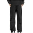 thumbnail image 1 of Pantalones largos de moda para hombre, casuales, de color sólido, con bolsillos y cuerda elástica, pantalones casuales para hombre., 1 of 4