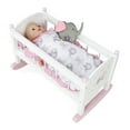 thumbnail image 5 of Emily Rose NEW Toy Wooden Baby Doll Rocking Cradle Bed Crib Furniture with Lovely 4-piece Elephant Themed Reversible 18" Doll Bedding Set - for Dolls up to 19 inches - White/Pink/Gray, 5 of 10