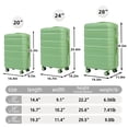 thumbnail image 3 of 3 Pieces Premium Luggage Set with Expandable Design, 20" 24" 28" Hardside Spinner Suitcases with TSA Lock, Lightweight ABS+PC Checked & Carry On Luggage for International Travel,Green, 3 of 9