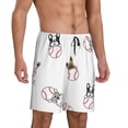 thumbnail image 2 of Sikiie Bbaseball Dog Mens Pajama Shorts, Lightweight Lounge Pant with Pockets Soft Sleep Pj Shorts for MenX-Large, 2 of 6