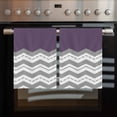 thumbnail image 2 of Grey Chevron Kitchen Towels Set of 2, Water Absorbent Dish Towel, Geometric Purple Print Wavy Striped White Decorative Hand Towels - Quick Drying Cloth for Cooking Baking, 18x28 Inch, 2 of 8