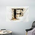 thumbnail image 1 of Letter F Tapestry, Burning F Syllable Spoken Symbols of Language in Flames Latin Character, Wall Hanging for Bedroom Living Room Dorm Decor, 60W X 40L Inches, Tan Black Orange, by Ambesonne, 1 of 2