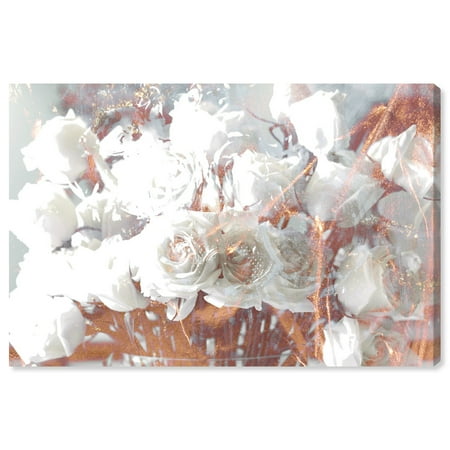 White And Gold Art Runway Avenue Floral and Botanical Wall Art Canvas Prints 'Rose Gold Feast' Home Décor, 60