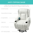 thumbnail image 5 of Best Choice Products Electric Power Lift Linen Recliner Massage Chair Furniture w/ USB Port, Heat, Cupholders - Ivory, 5 of 8