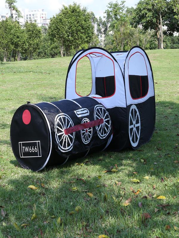 Foldable Children's Tent Train Twoinone Crawling Tunnel Tube Game