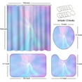 thumbnail image 3 of White and Grey 4 Pcs Shower Curtain Sets with Rugs, Marble Bathroom Sets with Shower Curtain and Rugs, Abstract Bathroom Decor, 3 of 6