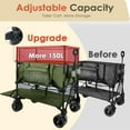 thumbnail image 2 of PNKKODW 550L XXL Foldable Double Decker Wagon, 550LBS, 360° Handle, Heavy Duty, Olive Green, 2 of 9