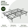 thumbnail image 2 of HAILIMU Full Metal Bed Frame, Foldable & No Tools Assembly, Heavy Duty Platform with Under Bed Storage, 1300 lbs Weight Capacity, Ideal for Small Spaces & Guest Rooms, 2 of 7