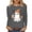 1Gray, variant on Women's Halloween Graphic Tee - Ghost Print & Pumpkin Long Sleeve Casual Pullover Shirt
