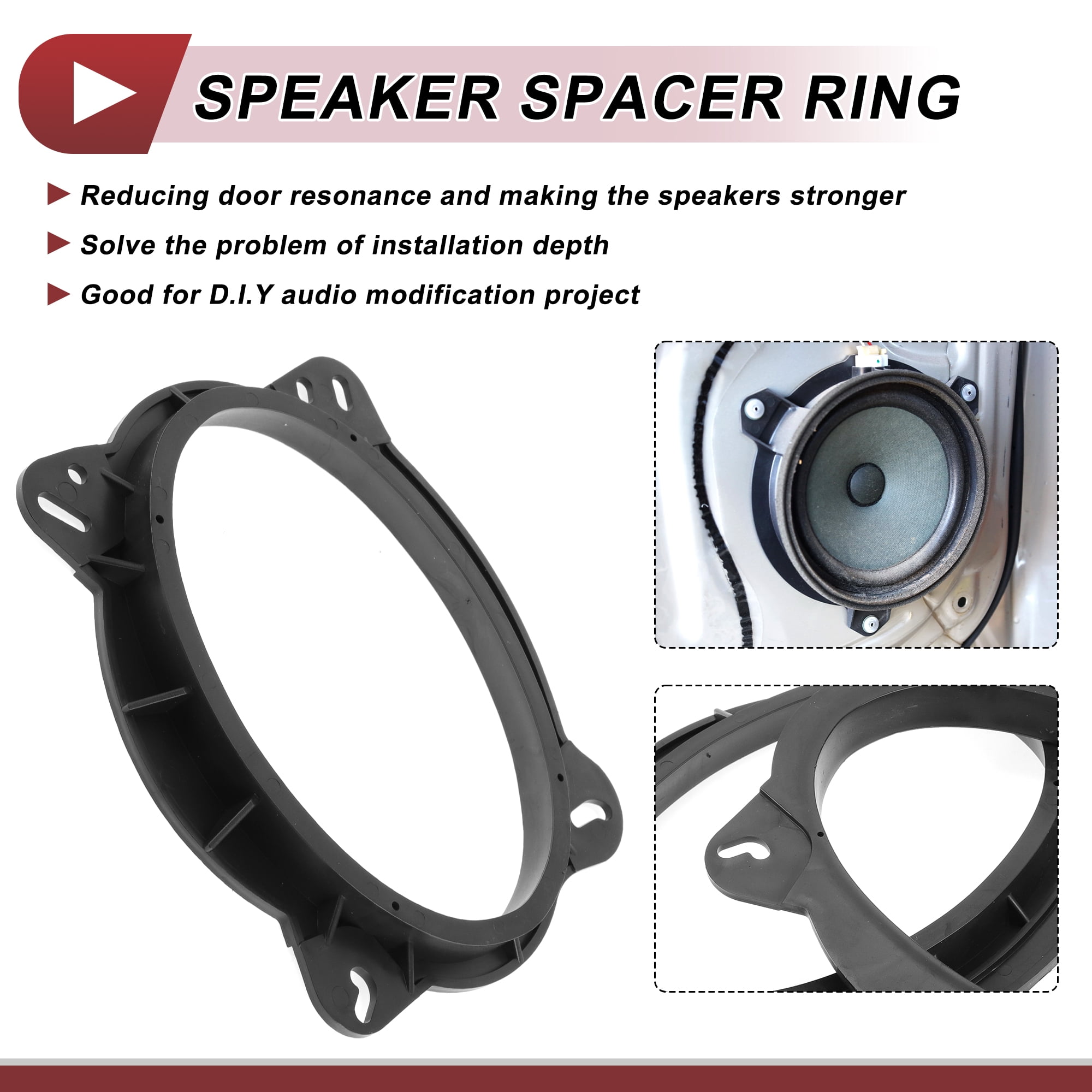 Unique Bargains 2 Pcs Audio Coaxial Speaker Spacer Ring for Toyota Tundra 2007-2021