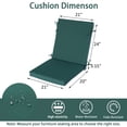 thumbnail image 2 of Goodgoods 21" x 42" Outdoor Dining Chair Cushions, 4-Pack Water & Fade Resistant Patio Cushions with Ties, Dark Green, 2 of 7