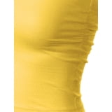 MixMatchy Women's Ruched Side Backless Tube Top With Built-in Bra - Neon Yellow, Large