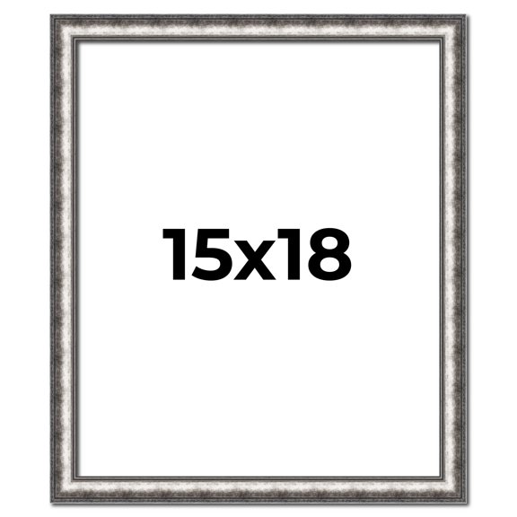 15x18 Frame Silver Real Wood Picture Frame Width 1.125 Inches | Interior Frame Depth 0.5 Inches |