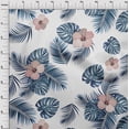thumbnail image 4 of oneOone Viscose Jersey Medium Blue Fabric Tropical Hibiscus Floral Sewing Craft Projects Fabric Prints By Yard 60 Inch Wide, 4 of 7