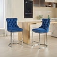 thumbnail image 3 of Set of 2 Upholstered Soft Backrest Cushions Chairs, 26" Counter Height Dining Chairs with Button Back Rivet Trim Dining Chair, for Living Room, Kitchen, Dining Room, Reading Room, 3 of 12