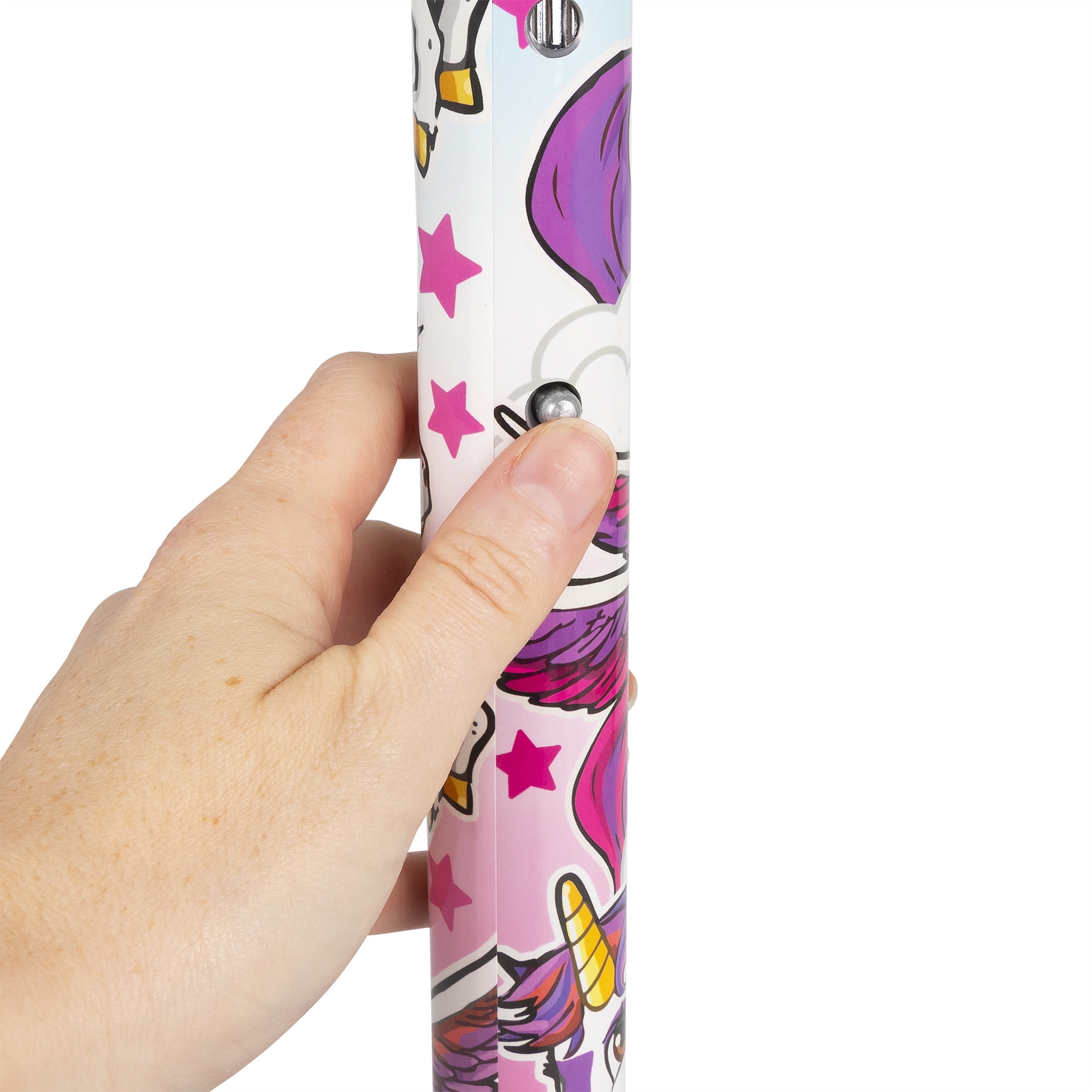 Ozbozz: Flashing Scooter - Unicorn - Light-Up Wheels, Adjustable Height, 2 Wheel Outdoor Ride-On, Foam Handles, Foldable, 100lb Limit, Kids 5+