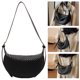 thumbnail image 5 of Bolso Bandolera para Mujer Bolso Media Tejido Color Sólido Bolso (negro), 5 of 9