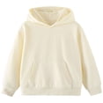 thumbnail image 5 of Splozh Toddler Hooded Sweatshirt Boys Sweatshirt Solid Color Comfortable Fashionable Hooded Sweatshirt Toddler Clothing,Light Yellow,7-8 Years, 5 of 9