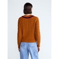 thumbnail image 3 of Free Assembly Women's and Women's Plus Cotton Cable Knit Sweater, Midweight, Sizes XS-4X, 3 of 6