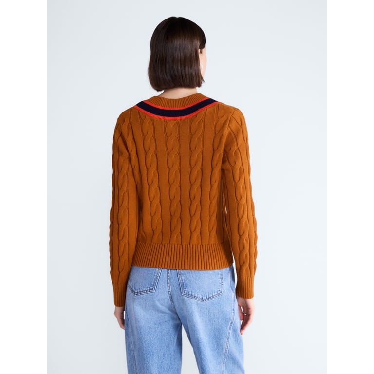 Free Assembly Women's Cable Knit Sweater, Sizes XS-4X photo 3