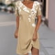 thumbnail image 4 of Mini Vestido de Verano de Manga Corta Cuello Redondo Longitud de la Ternera Media, Fluido Impreso Vestido de Verano Corto Casual, 4 of 5