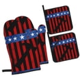thumbnail image 2 of Labor Day Oven Mitts And Pot Holders Sets Baking Sets For Kitchen Bbq Gloves Heat Resistant Cooking Workers Stripes 4 Pcs, 2 of 8