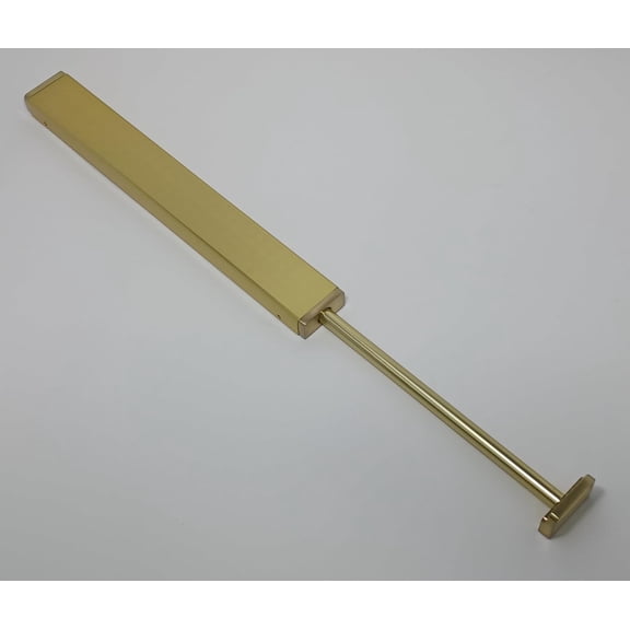 Designer Wardrobe Reversible Closet Valet Rod 11.75" or 13.75" Length with 8.5" Retractable Pullout Extension and Installation Hardware (Matte Brass, 11.75 Inch Long)