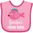 thumbnail image 3 of Inktastic Grandpa Fishing Buddy Girls Fish Girls Baby Bib, 3 of 4