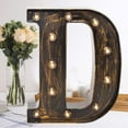 thumbnail image 1 of Pooqla Golden Black Led Marquee Letter – Industrial, Vintage Style Light Up Alphabet Letter Sign for Cafe Wedding Birthday Party Christmas Lamp Home Bar Initials Decor-Letter D, 1 of 3