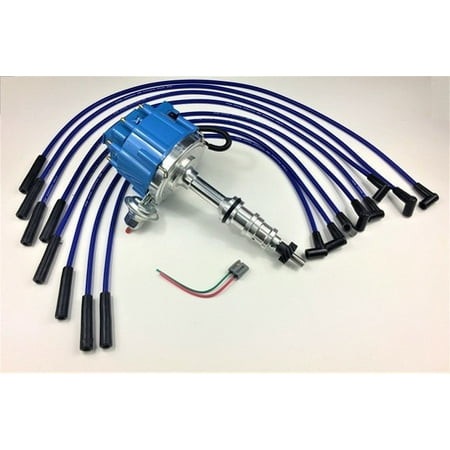 BIG BLOCK FORD BBF 351C 351M 429 460 BLUE HEI Distributor + 8mm SPARK PLUG (Best Spark Plug Wires For Big Block Chevy)