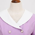 thumbnail image 6 of Cavosen 1950S Dresses for Women Vintage Purple Short Sleeve 1950S Dress Midi Vintage Retro Ruched Pleated A-Line Dresses Plain Casual Dress V-Neck Dress Workout Clothes XL, 6 of 7