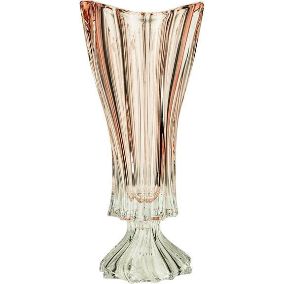 Bohemia AU52037, 16-Inch Pink Plantica Crystal Vase, Decorative Centerpiece Bud Vase