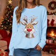 thumbnail image 2 of Womens Sweatshirt Christmas Long Sleeve Crewneck Casual Print Pullover Tops, 2 of 4