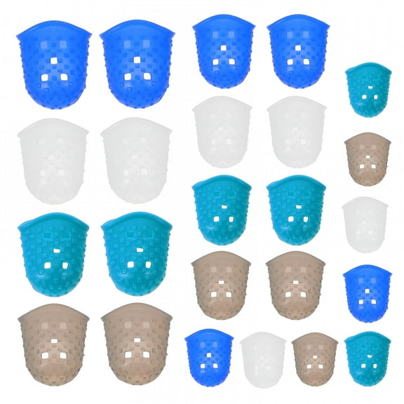 XIRQI 24pcs Rubber Finger Tips Multi Sizes Finger Guard Finger Grips Rubber Finger Covers