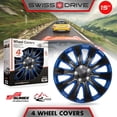 thumbnail image 2 of Swiss Drive 15 in. Wheel Covers ABS Durable Black and Blue fits Most Vehicles, 4 Pack, 2 of 8