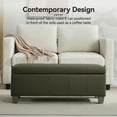 thumbnail image 4 of 41'' Faux Leather Storage Ottoman Bench, Rectangle Upholstered Storage Bench with Wooden Legs, Stitch Tufted Bench with Storage for Bedroom, Living Room, Entryway, Green, 4 of 9