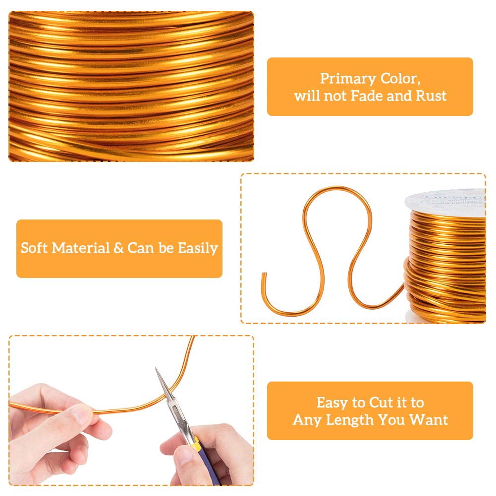 9 Gauge 55FT Gold Jewelry Craft Wire Resistant Bendable Aluminum Sculpting Metal Wire DIY