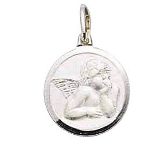 Sterling Silver 7" 4.5mm Charm Bracelet With Attached Daydreaming Angel Cherub Charm