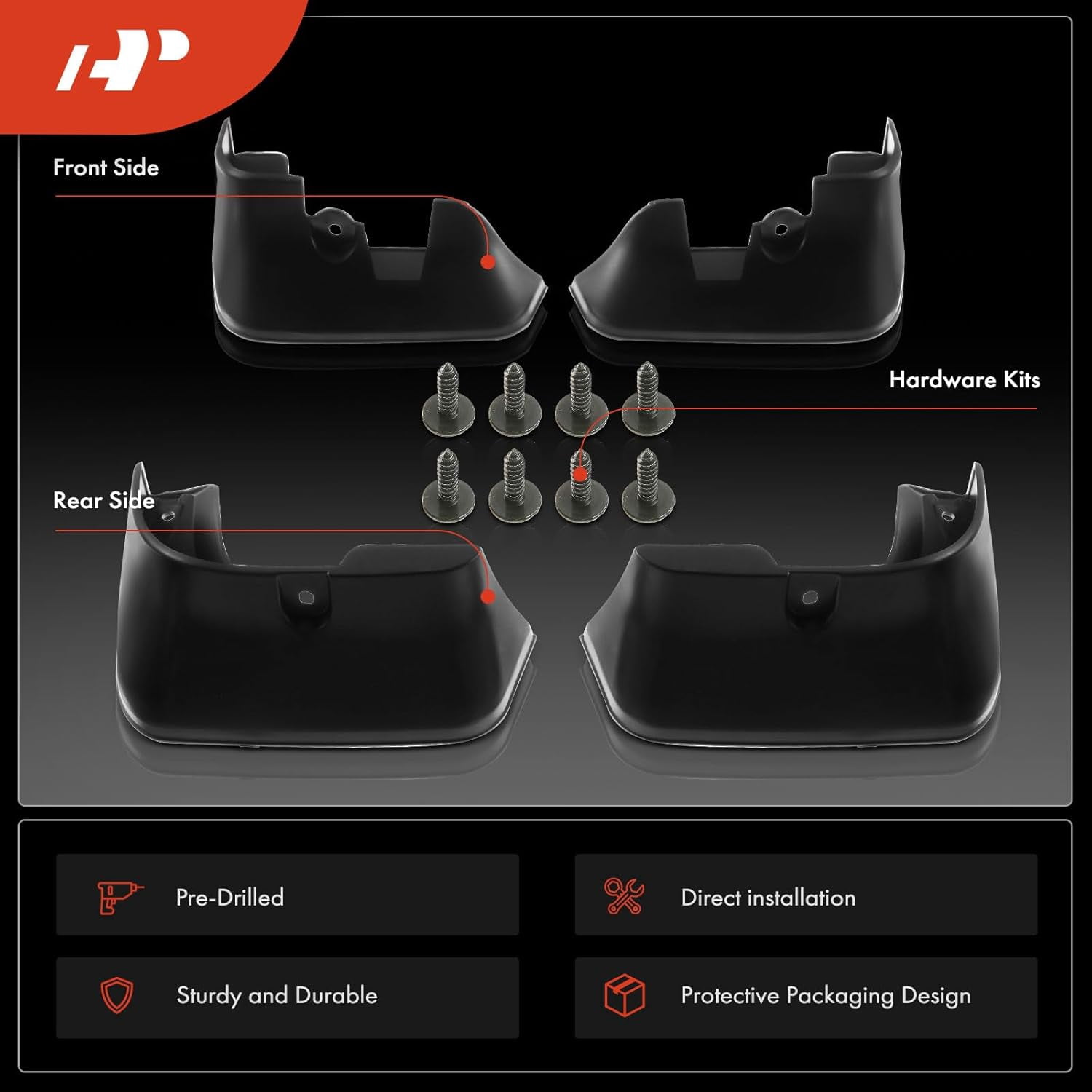 A-Premium Splash Guards Mud Flaps Mudguards Compatible with Toyota Avalon 2007-2012 Sedan Front & Rear 4-Pcs