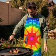 thumbnail image 4 of Colorful Rainbow Tie Dye Spiral Pattern Apron-Garden Aprons for Women with Pockets-Cotton Linen Waterproof Kitchen Cooking Gardening Aprons Adjustable for Kitchen,Cooking,BBQ and Salon 33x27 Inch, 4 of 7
