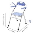 thumbnail image 4 of 330lbs Folding Shower Chair Bench Bath Seats with Back & Arms Height Adjustable, 4 of 16