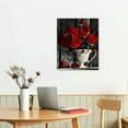 thumbnail image 3 of Nawypu Wall Art Canvas Red Rose Painting Flower Wall Art Pictures For Bedroom Living Room Set Framed Home Decor Artworks, 3 of 5