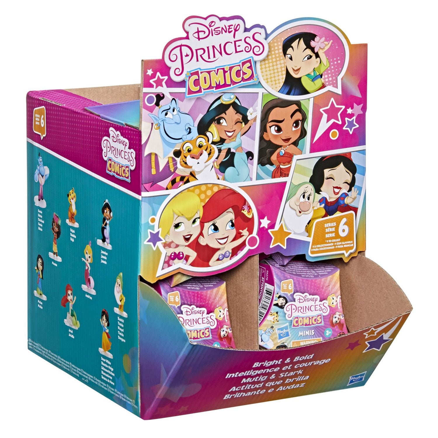 Disney Princess Comics 2-Inch Collectible Dolls, Doll Surprise Blind Box with Favorite Disney Princess Comic Book Characters