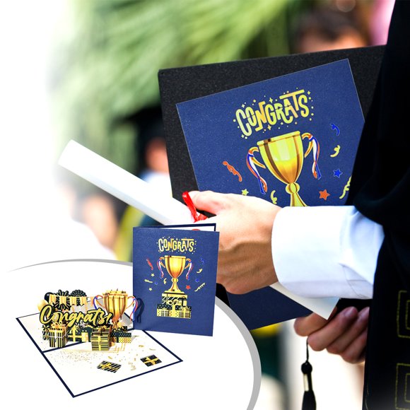 TIMIFIS Home Decor Graduation 3d Card Happy Graduation 3d Greeting Card Congratulations 3d Card Celebrating College High School Graduates DecorFall