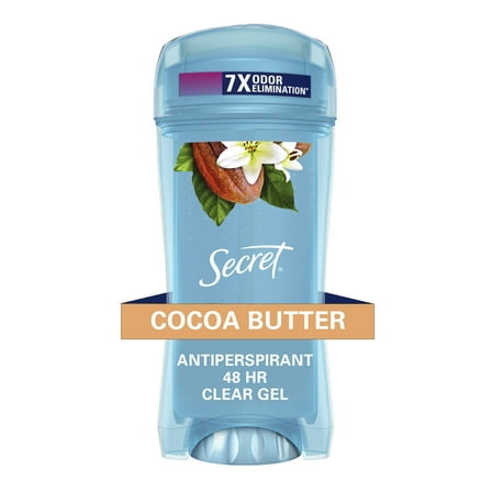 Secret Clear Gel Antiperspirant Deodorant, Cocoa Butter Scent, 2.6 oz