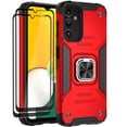 thumbnail image 1 of Aggxpf for Samsung Galaxy A54 Phone Case Screen Protector Pack, Tempered Screen Protector Phone Case with Metal Ring Stand for Galaxy A54, Red, 1 of 5