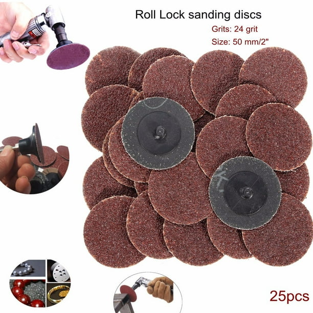 25x 2'' Medium Grit Roloc Cleaning Conditioning Roller Lock Surface Ponçage Neuf