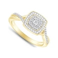 thumbnail image 2 of AFFY 14K Yellow Gold over Silver 0.05CT Round Natural White Diamond Promise Ring for Women-6, 2 of 5